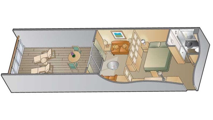 Sunset Veranda Stateroom floor Plan