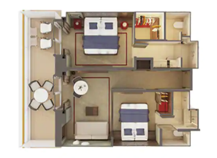 The Haven 2-Bedroom Family Villa with Large Balcony floor Plan