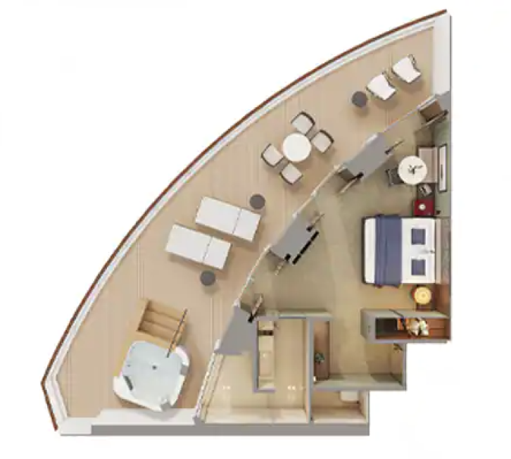 The Haven Aft Facing Penthouse with Large Balcony floor Plan